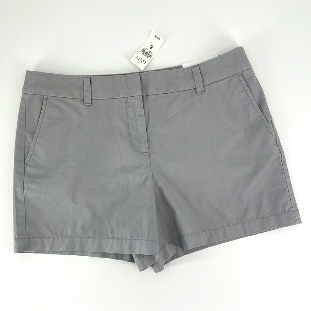 LOFT Ann Taylor 4" Short Gray Chino Women's Size 8